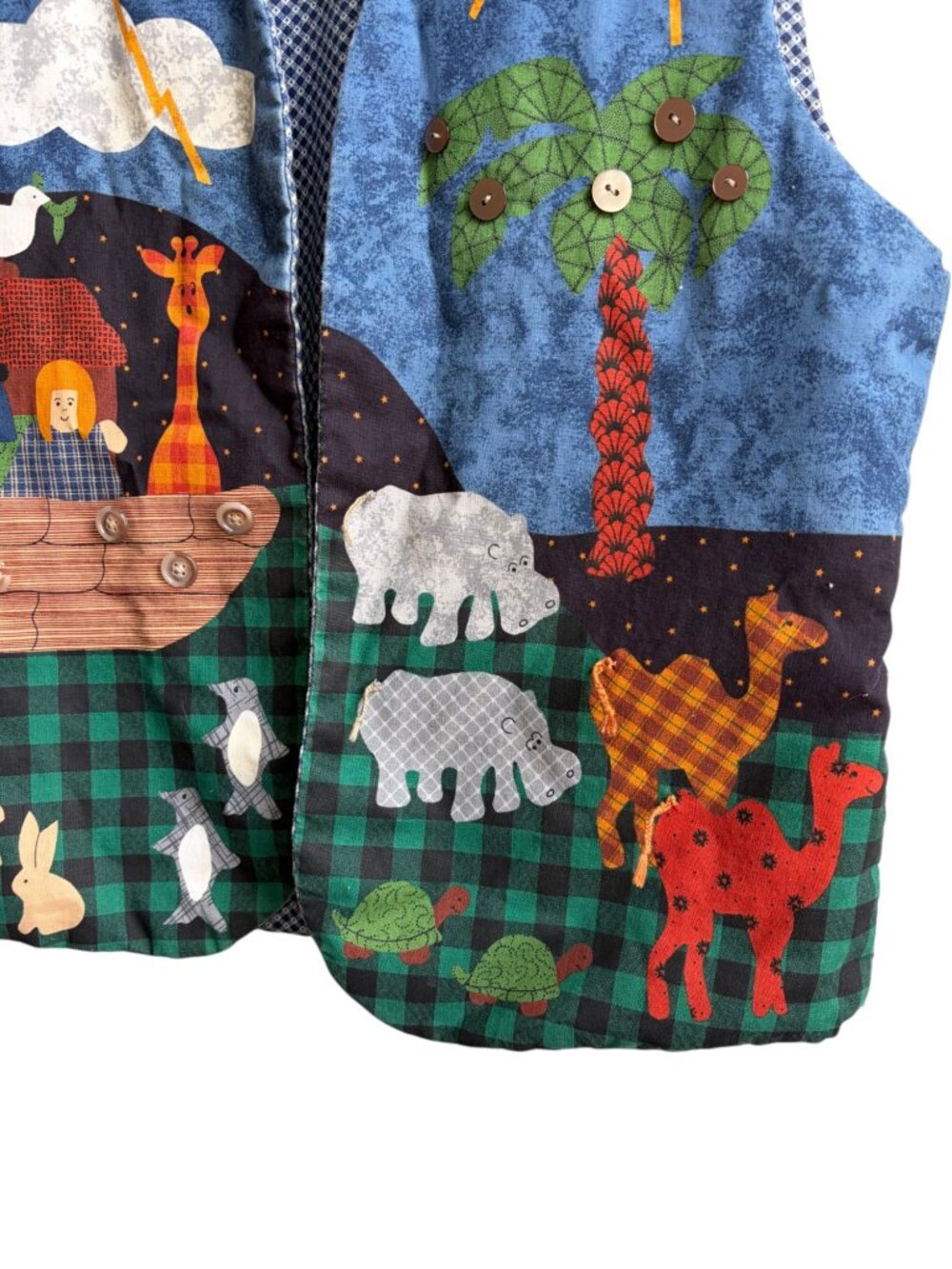Vtg Noahs Ark Vest Womens M Reversible Buttons Sunday school Teacher 90's Y2K - Picture 5 of 5